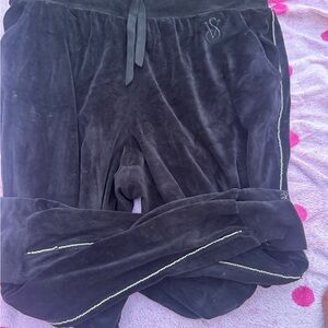 Victoria's Secret Black Velour Joggers